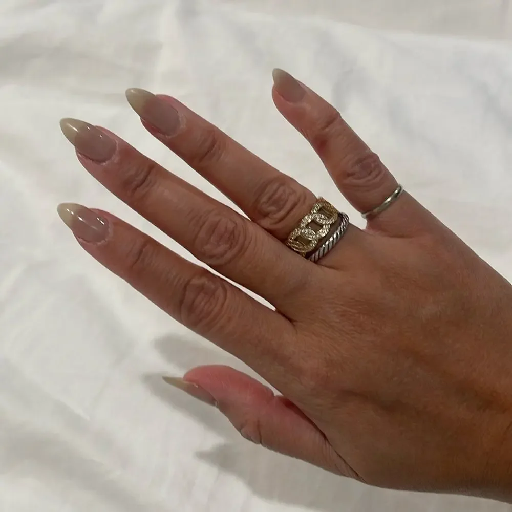 925 Gold Chain Ring Sz 5.5